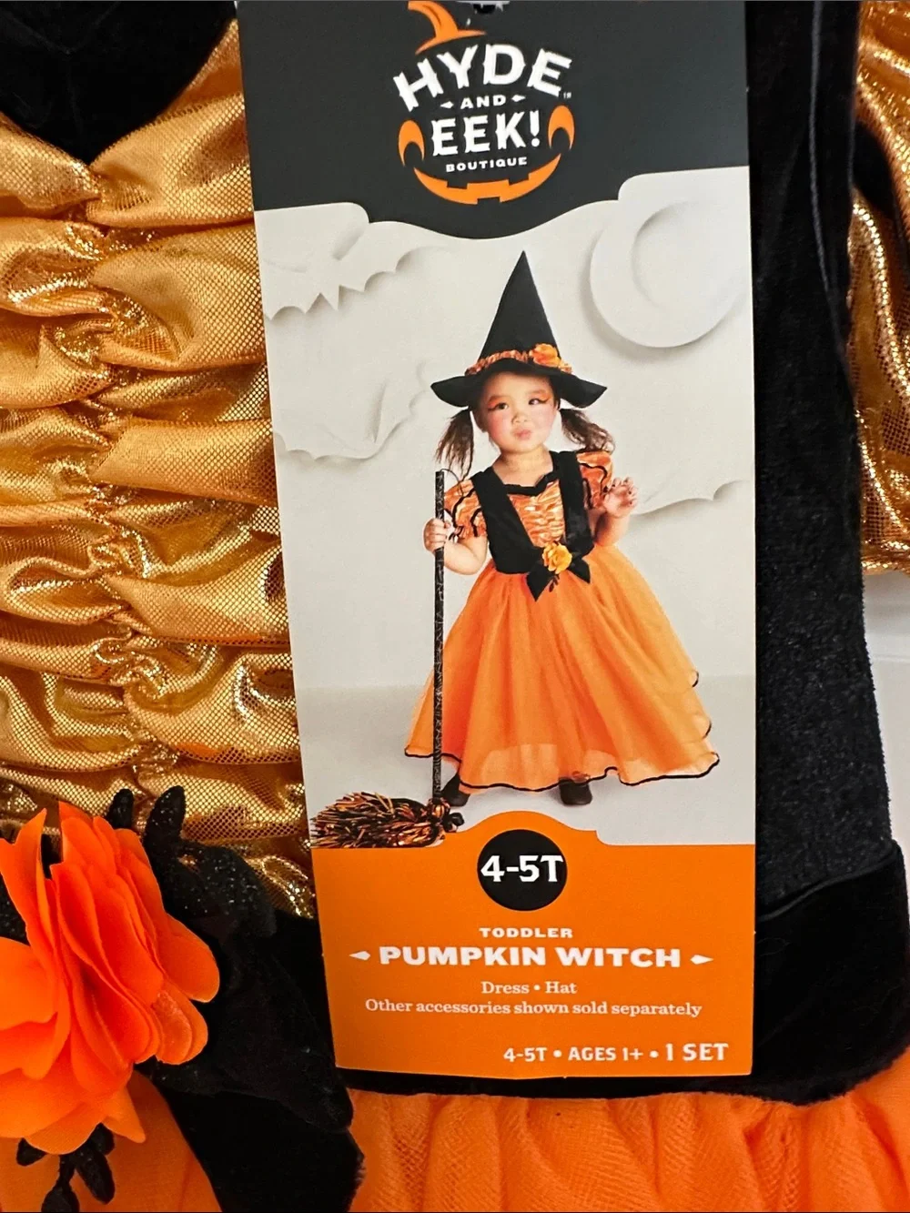 Pumpkin Patch Kids Halloween Costume Dress - Orange & Black